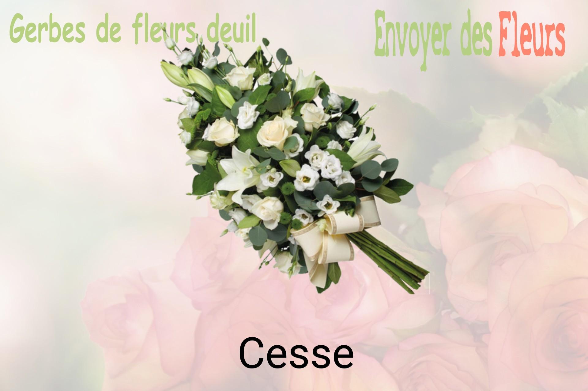 Gerbe de fleurs de deuil livrée à Cesse